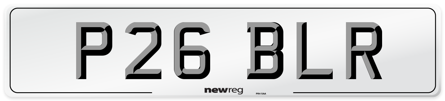 P26 BLR Number Plate from New Reg